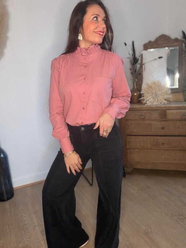 Chemise vieux rose - Modèle Elsa