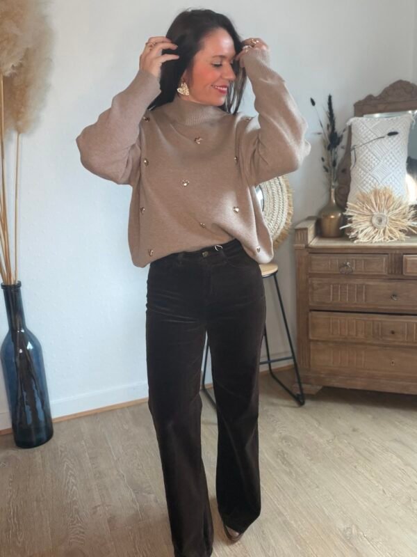 Pantalon velours marron - Modèle Ava