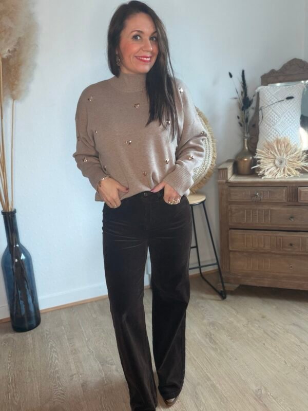 Pantalon velours marron - Modèle Ava