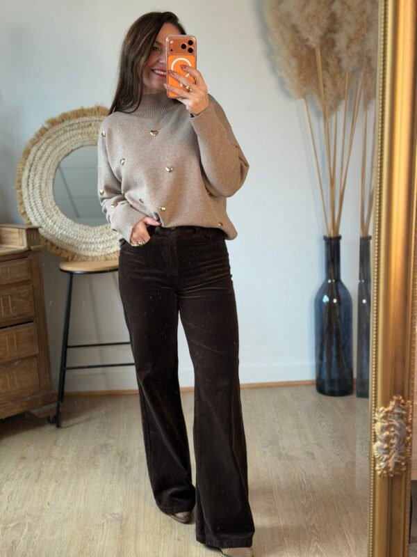 Pantalon velours marron - Modèle Ava