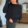 Pull asymétrique noir – Modèle Bobby