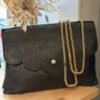 Sac cuir métallisé noir - Modele Will