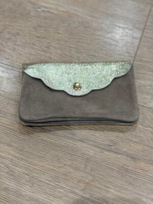 Grand porte monnaie bi matière - Modele Ludivine