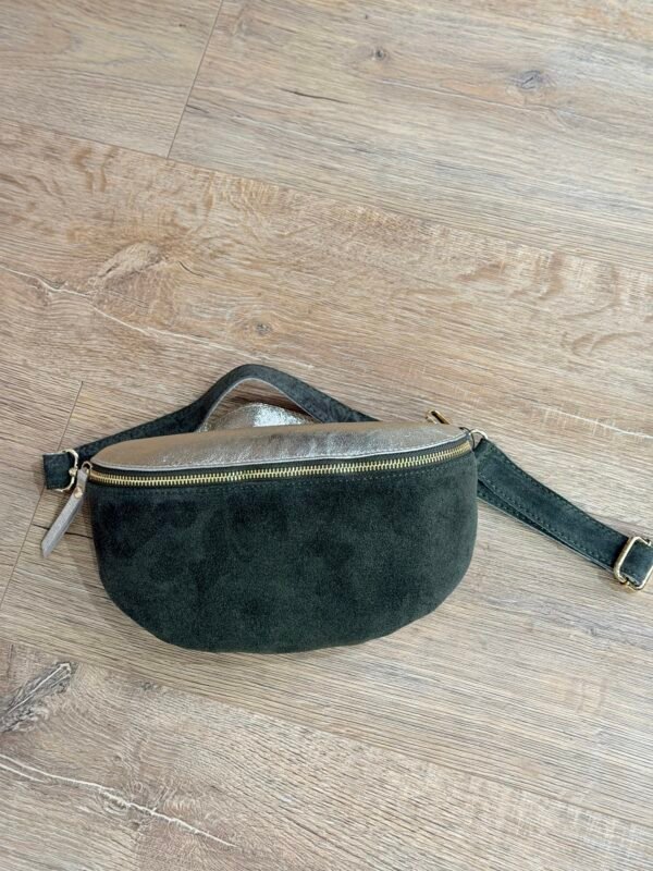 Sac banane cuir daim kaki – Modèle Lana