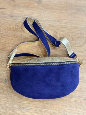 img_2396 Sac banane cuir daim bleu – Modèle Lana