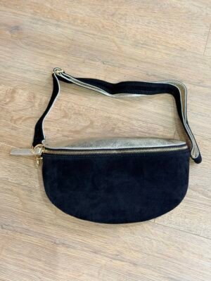 img_2400 Sac banane cuir daim noir – Modèle Lana