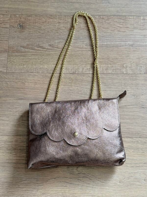 Sac cuir métallisé bronze - Modele Will