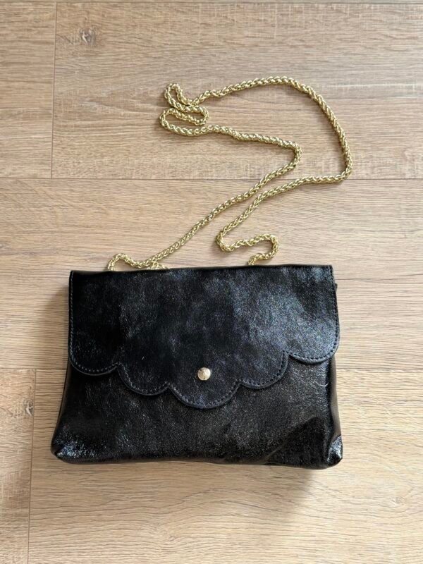 Sac cuir métallisé noir - Modele Will