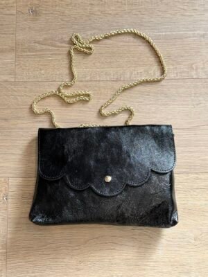 Sac cuir métallisé noir - Modele Will