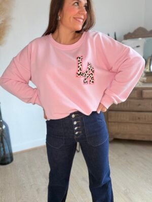 Sweat rose LA - Modèle Phibie