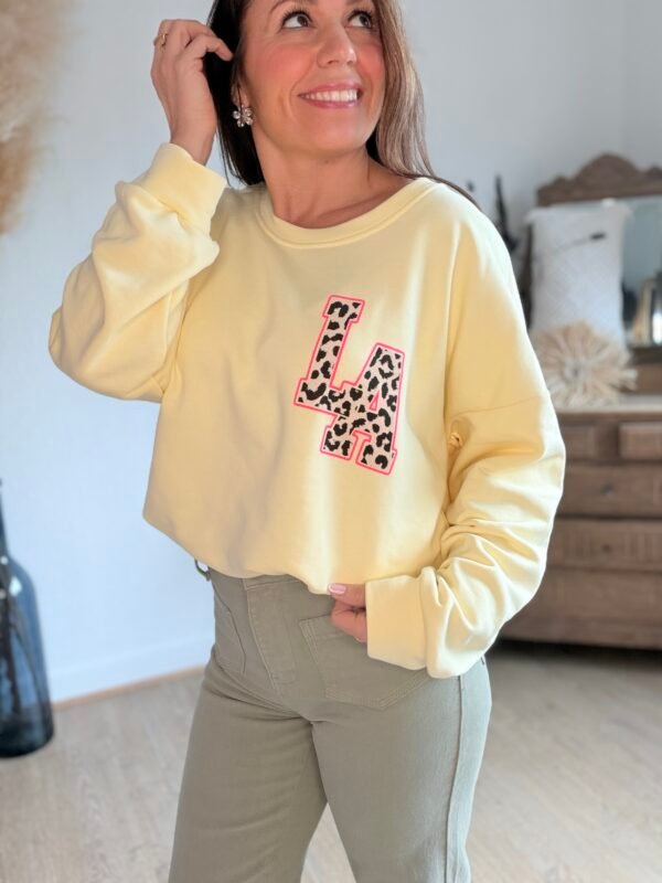 Sweat jaune LA - Modèle Phibie