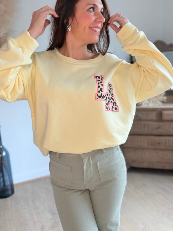 Sweat jaune LA - Modèle Phibie