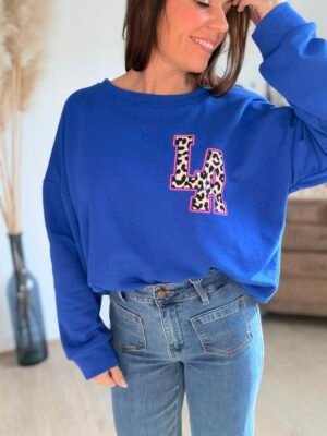 Sweat bleu roi LA - Modèle Phibie
