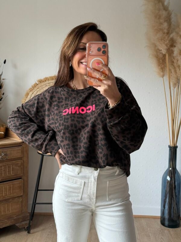 Sweat léopard marron - Modèle Iconic