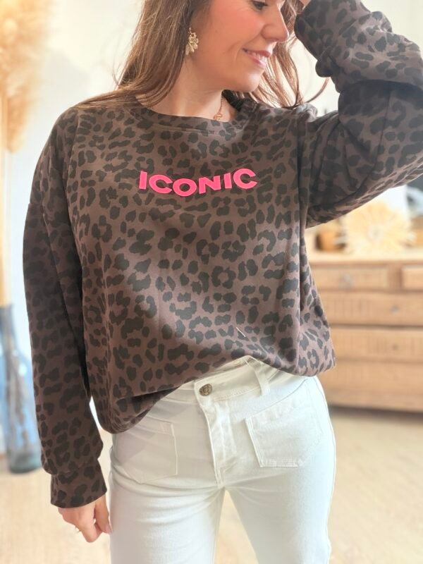 Sweat léopard marron - Modèle Iconic