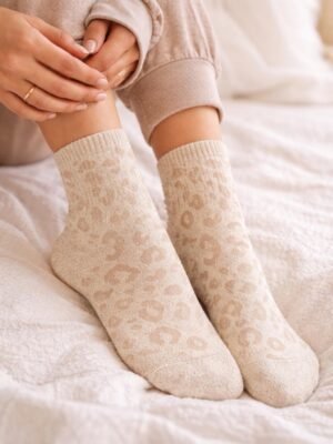 Chaussettes à Paillettes Léopard doré