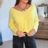 Pull maille fine jaune - Modèle Laura