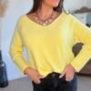 Pull maille fine jaune - Modèle Laura
