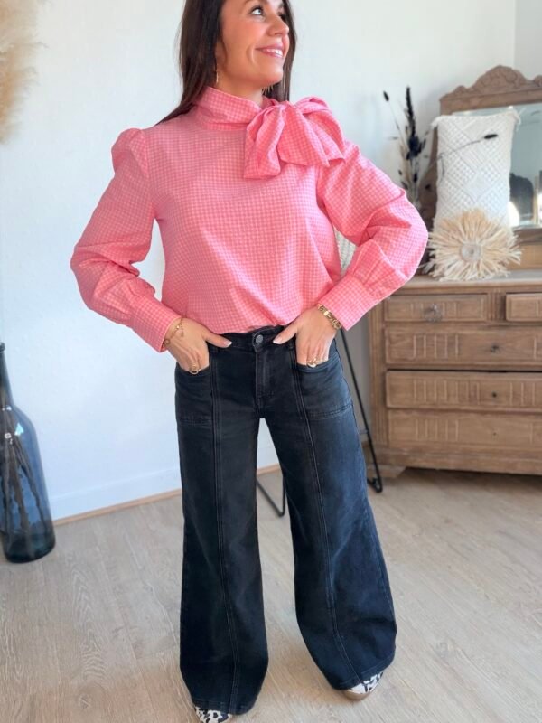 img_3746 Blouse à carreaux corail - Modèle Leonie