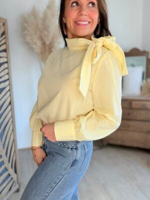Blouse à carreaux  jaune - Modèle Leonie