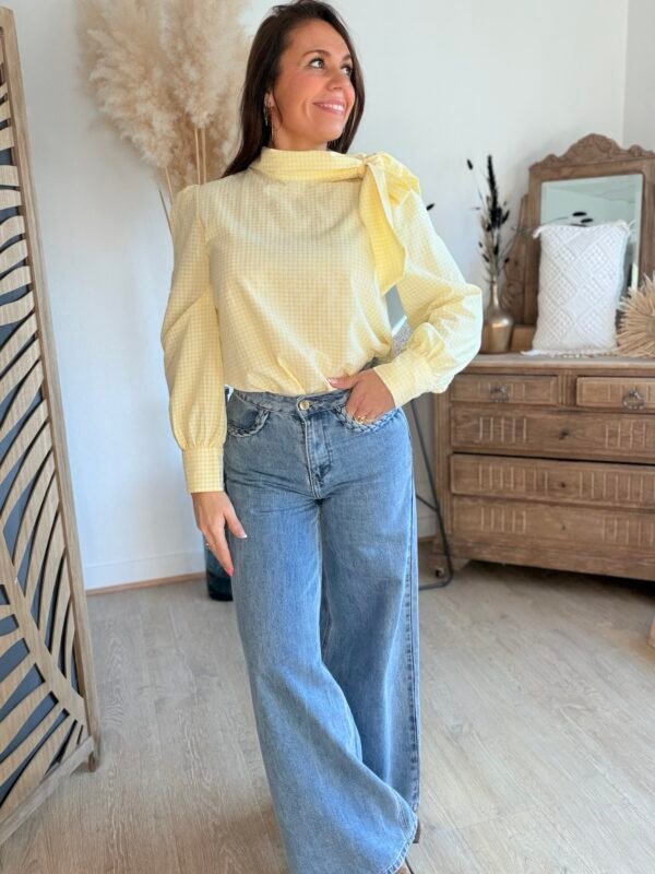 Blouse à carreaux  jaune - Modèle Leonie