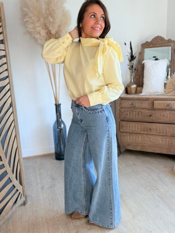 Blouse à carreaux  jaune - Modèle Leonie