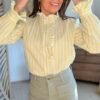 Chemise rayée jaune  - Modèle Pauline