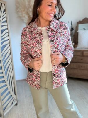 Veste matelassée fleurie - Modèle Sam