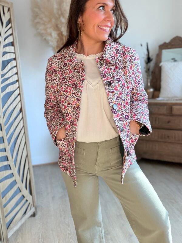 Veste matelassée fleurie - Modèle Sam
