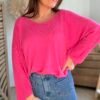 Pull léger fushia - Modèle Lina