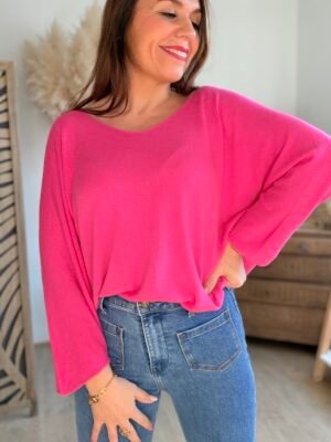 Pull léger fushia - Modèle Lina