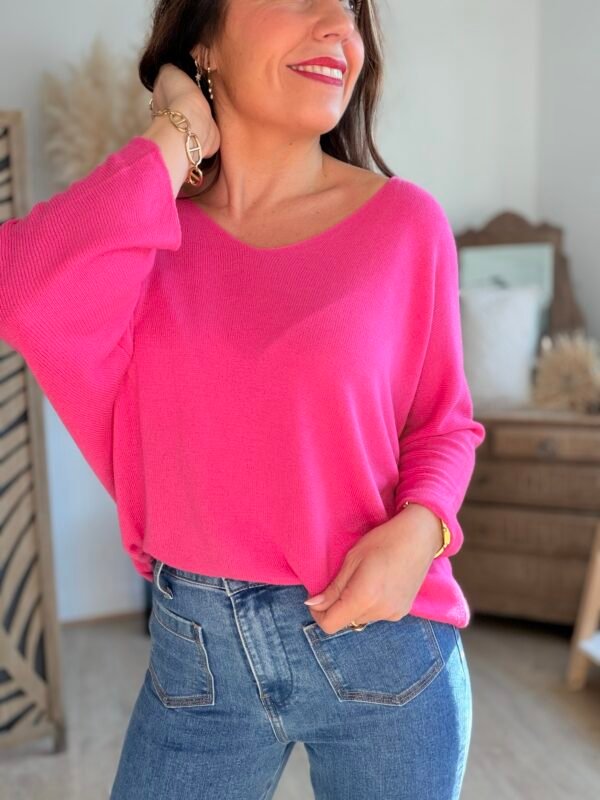 Pull léger fushia - Modèle Lina
