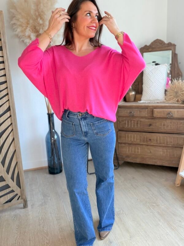 Pull léger fushia - Modèle Lina