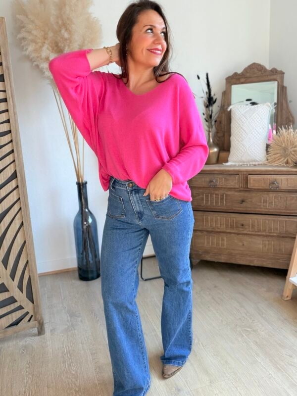 Pull léger fushia - Modèle Lina