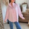 Chemise a rayures rose - Modèle Brayden