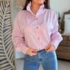 Chemise a rayures rose - Modèle Brayden