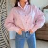 Chemise a rayures rose - Modèle Brayden