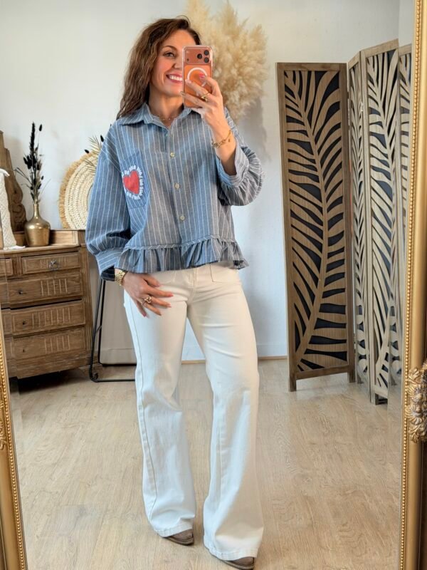 Chemise style jean à rayures - modèle Caroline