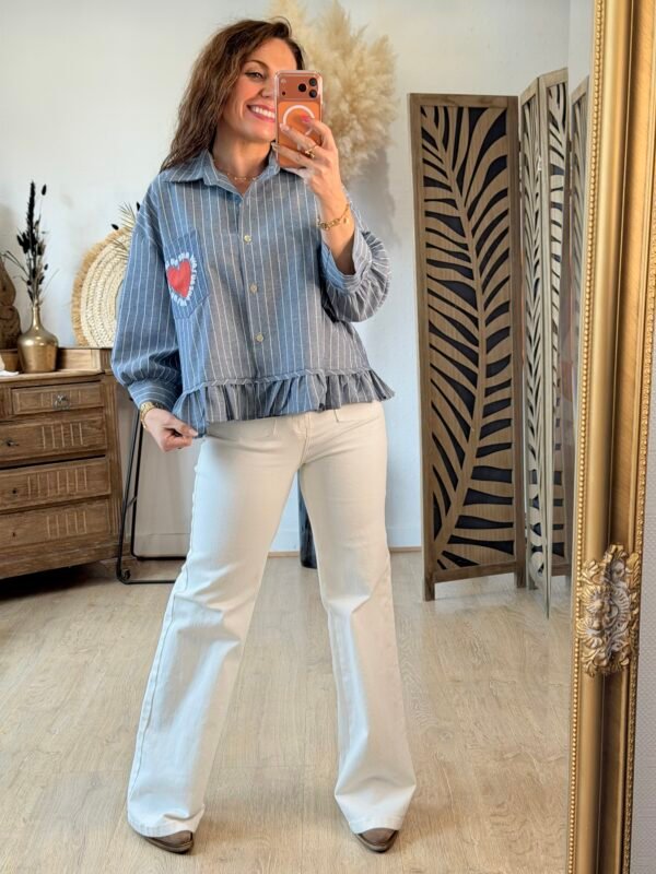 Chemise style jean à rayures - modèle Caroline