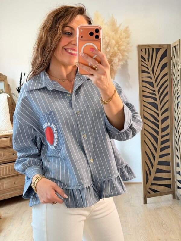 Chemise style jean à rayures - modèle Caroline