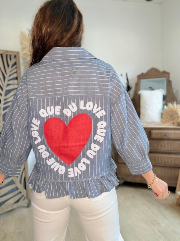 Chemise style jean à rayures - modèle Caroline