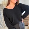 Pull maille fine noir - Modèle Laura