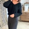 Pull maille fine noir - Modèle Laura