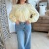 Blouse jaune avec broderie - Modèle Sisco