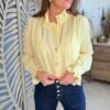 Chemise rayée jaune  - Modèle Valeria