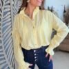 Chemise rayée jaune  - Modèle Valeria