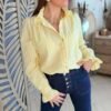 Chemise rayée jaune  - Modèle Valeria