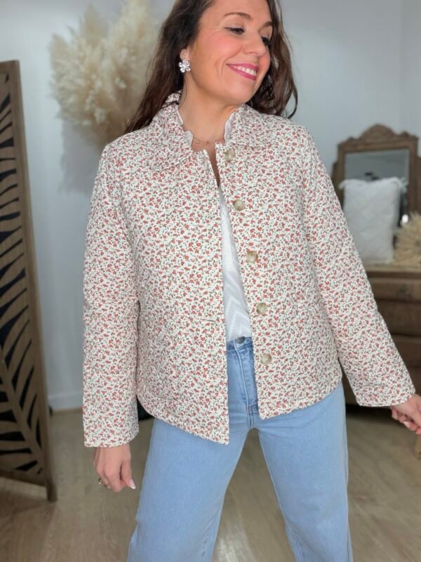 Veste matelassée fleurie - Modèle Suzie