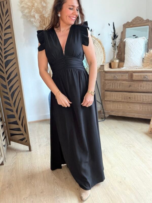ROBE LONGUE FENDUE NOIRE Robe longue noire - Modèle Laurène