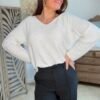 Pull maille fine écru  - Modèle Laura